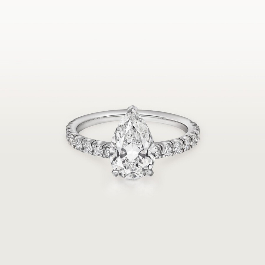 solitärring von 1895 birnenförmiger diamant pavé-fassung