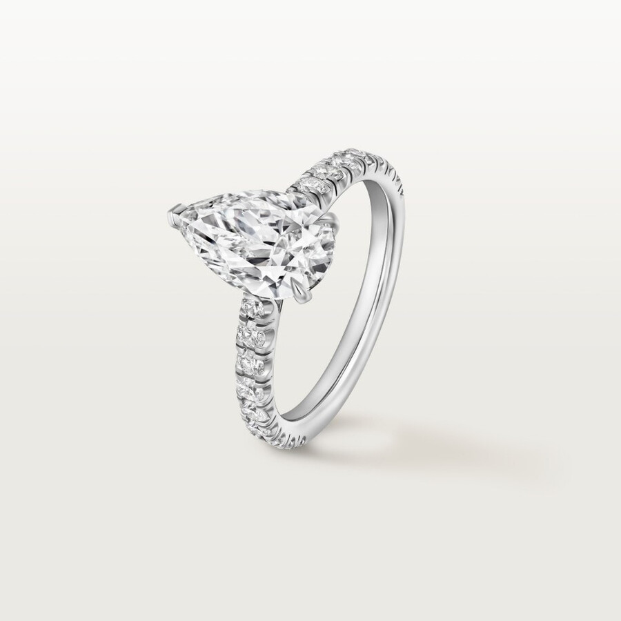 solitärring von 1895 birnenförmiger diamant pavé-fassung