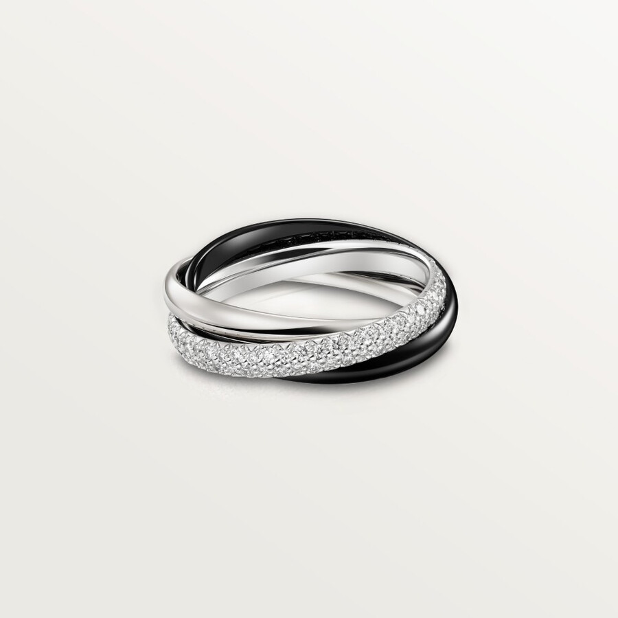 trinity-ring keramik kleines modell halbbesetzt