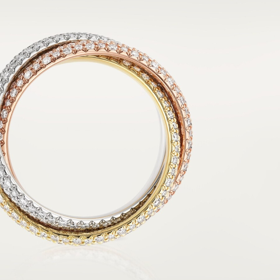 trinity-ring klassisches modell mit pavé-fassung